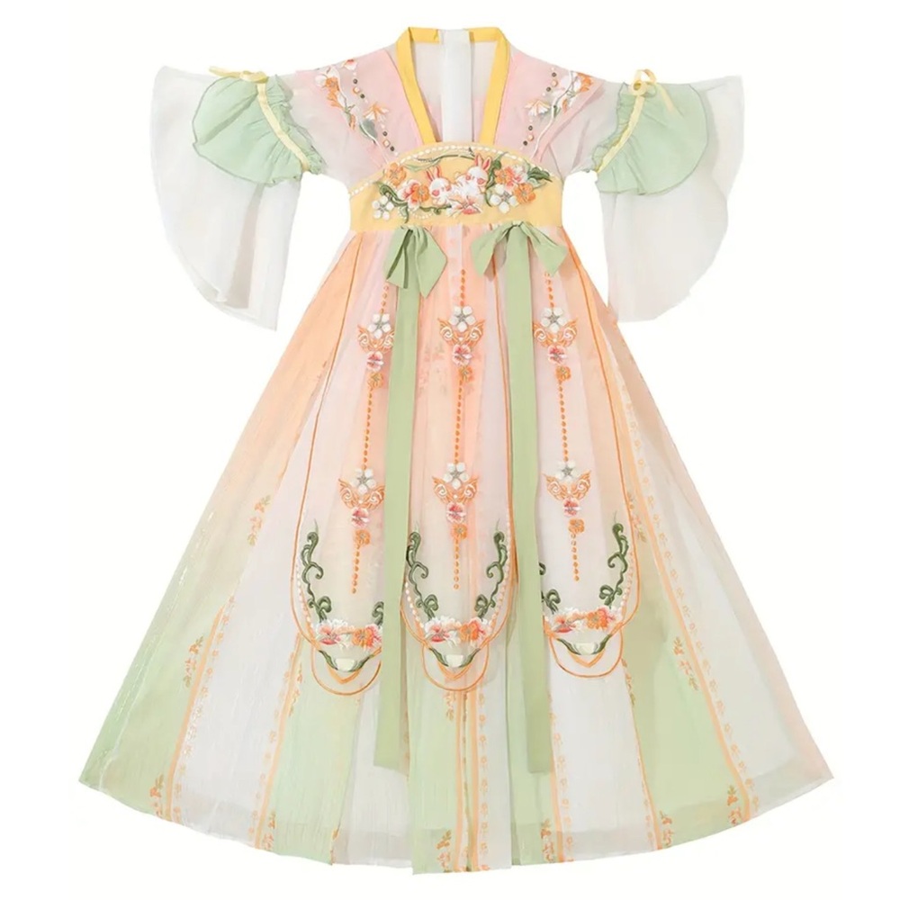 Dreamy Princess Hanfu Inspired Floral Embroidered Dress (4-5yr)